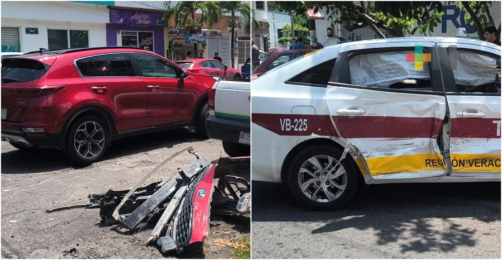 Accidente entre taxi y camioneta deja una lesionada en municipio de Veracruz